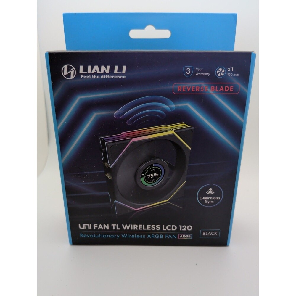 Lian Li UNI Fan TL LCD Wireless 120-Single Pack (Reverse Blade)-2.4 GHz Wireless